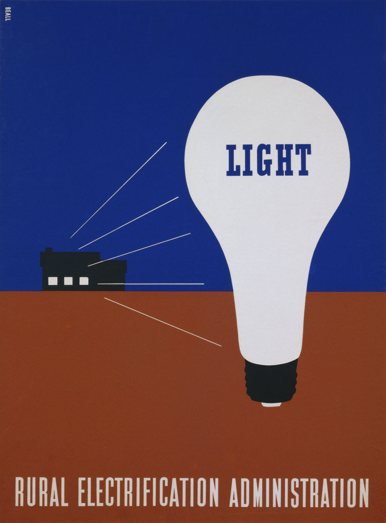 Detail of Light: Rural Electrification Administration Poster by Lester Beall