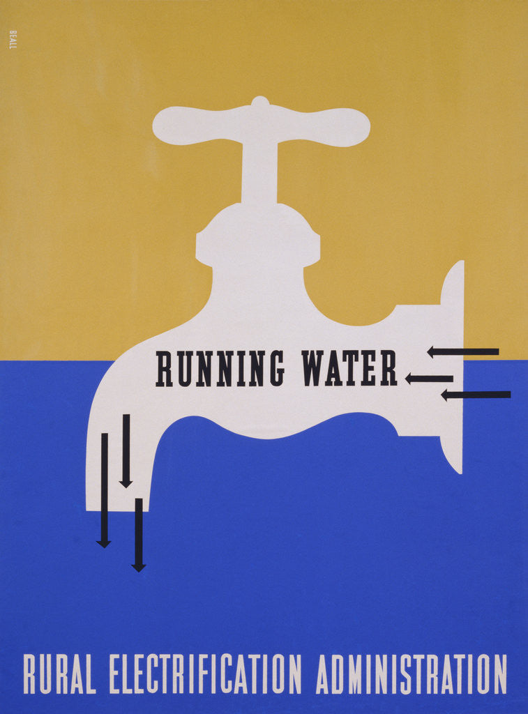 Detail of Running Water: Rural Electrification Administration by Lester Beall