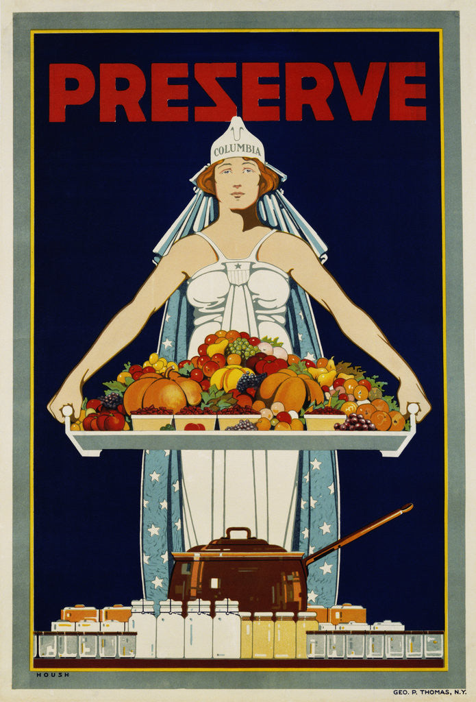 Detail of Preserve War Effort Poster with Figure of Columbia by Housh