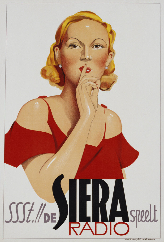 Detail of Ssst!! de Siera speelt Radio Poster by Anonymous