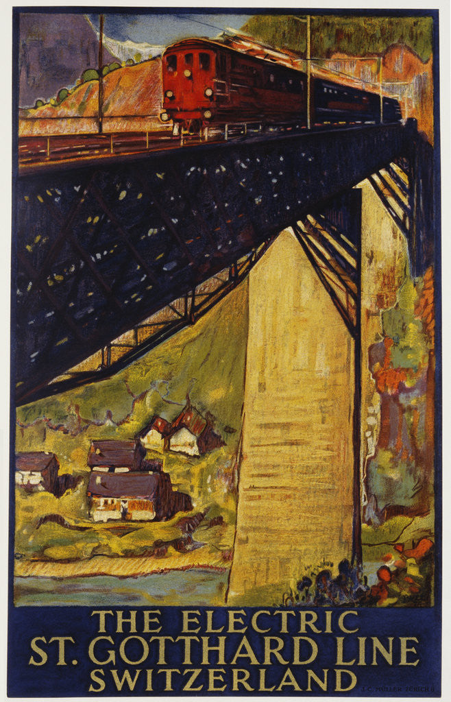 Detail of The Electric St. Gotthard Line, Switzerland Poster by Daniel Buzzi
