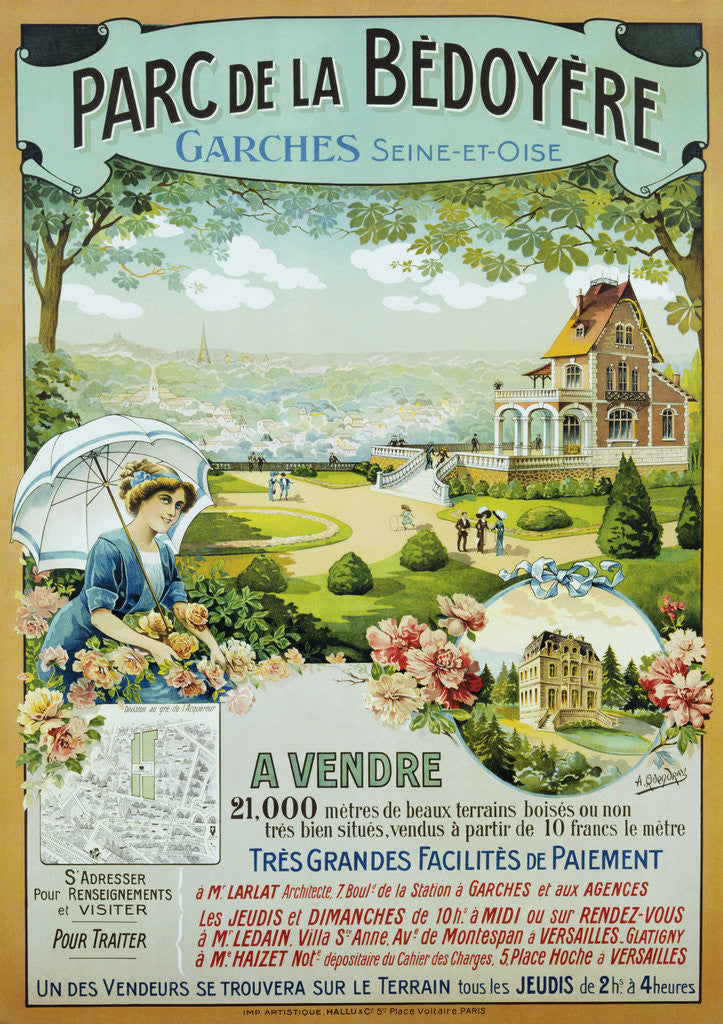 Detail of Parc de la Bedoyere Real-Estate Poster Advertisement by A. Quendray