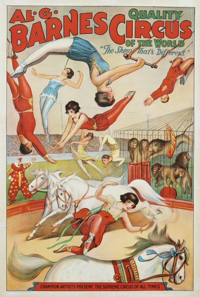 Detail of Al G. Barnes Circus - Quality Circus of the World Poster by Anonymous
