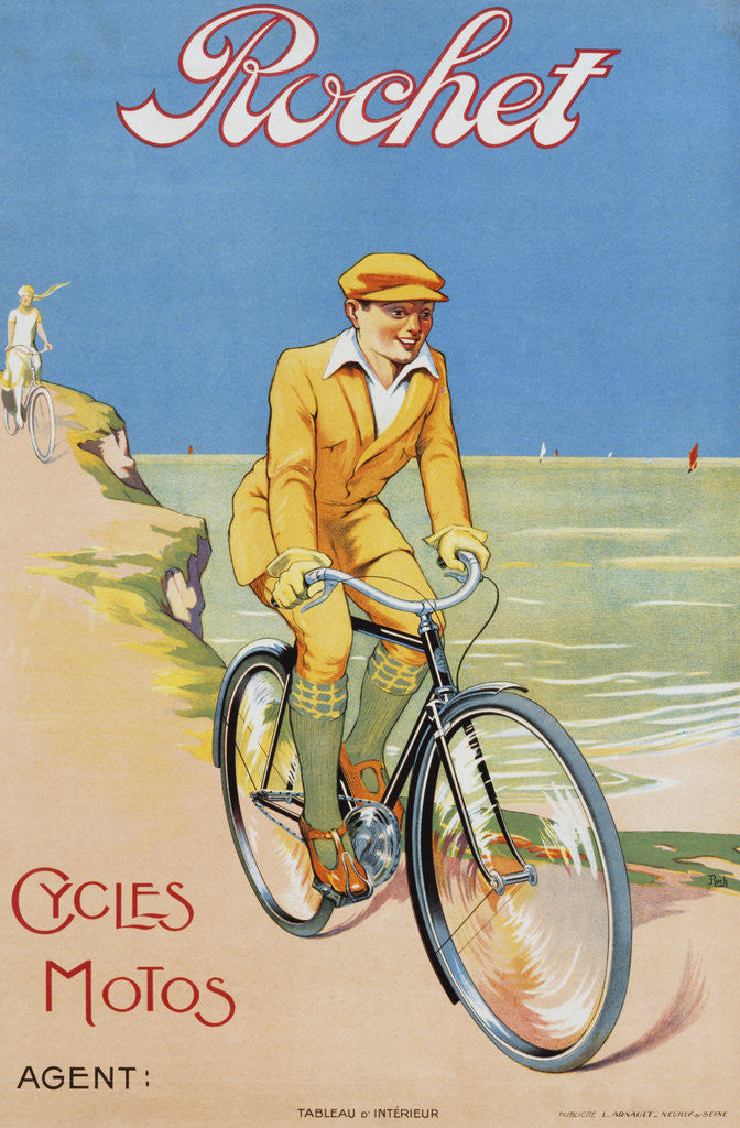 Detail of Rochet Cycles Motos Poster by Anonymous