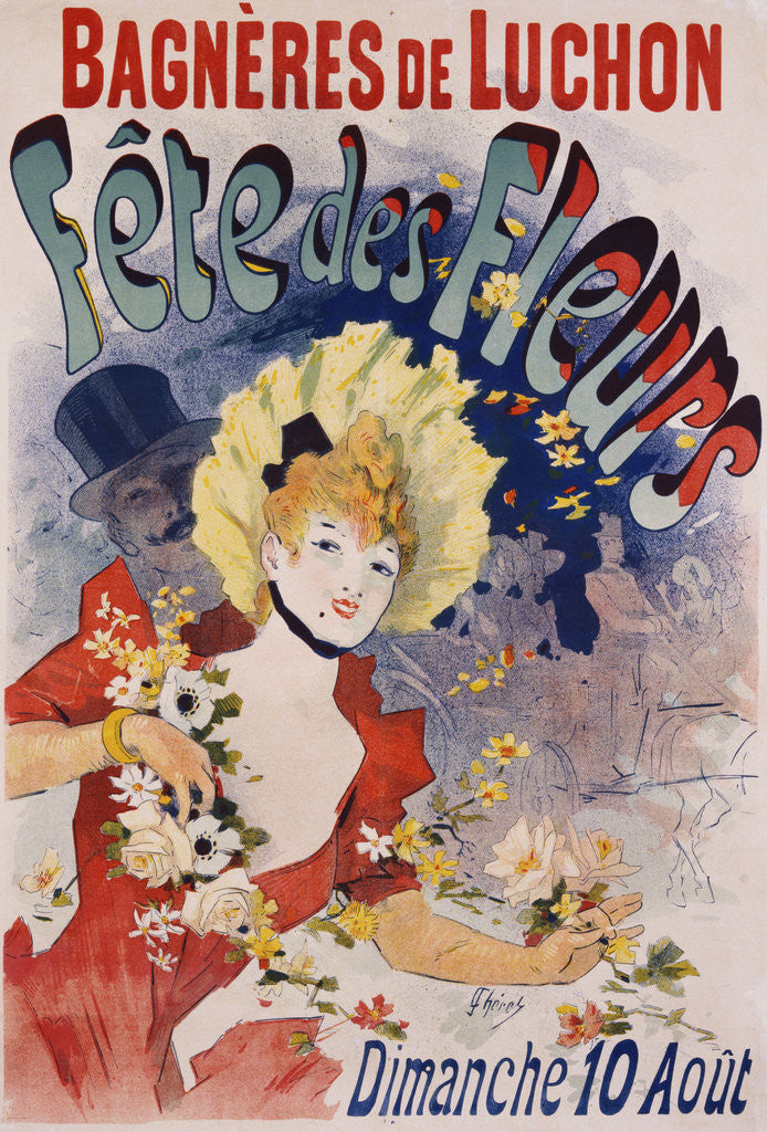 Detail of Bagneres de Luchon Fete des Fleurs Poster by Jules Cheret