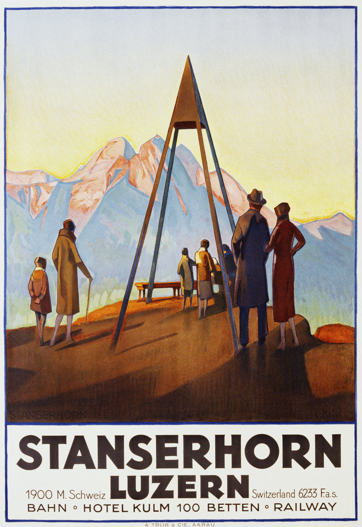 Detail of Stanserhorn Luzern Poster by Ernst Hodel