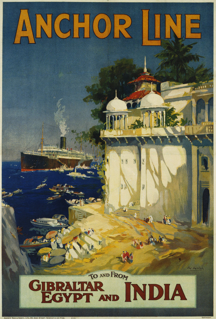 Detail of Anchor Line Travel Poster by W. Welsh