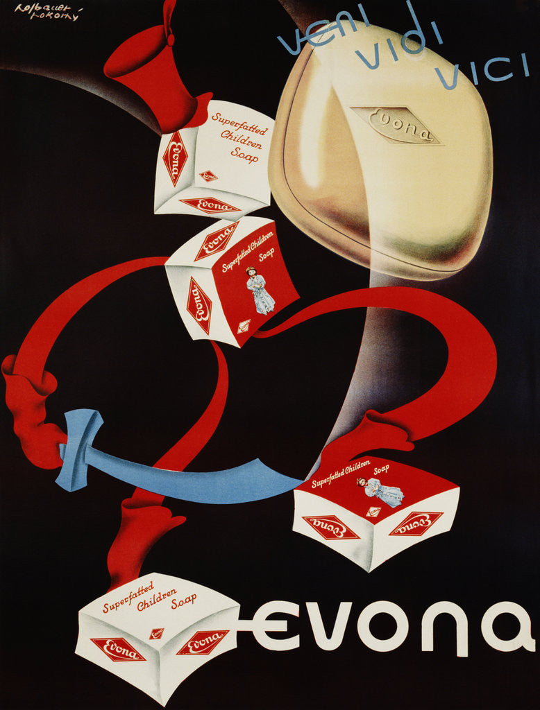 Detail of Evona Soap and Toiletries Advertisement Poster by Hofbauer Porkorny