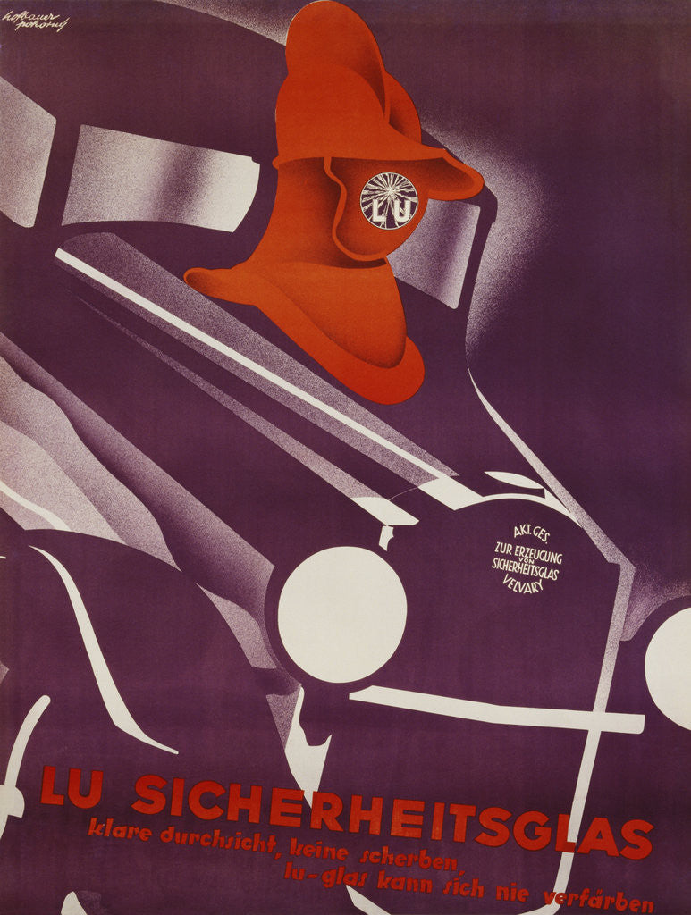 Detail of Lu Sicherheitsglas Automotive Safety Glass Poster by Hofbauer Porkorny
