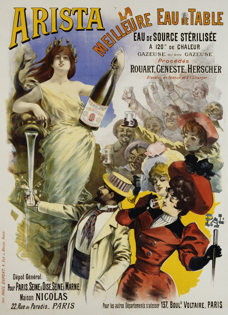 Detail of Arista Mineral Water Advertisement Poster by Pal