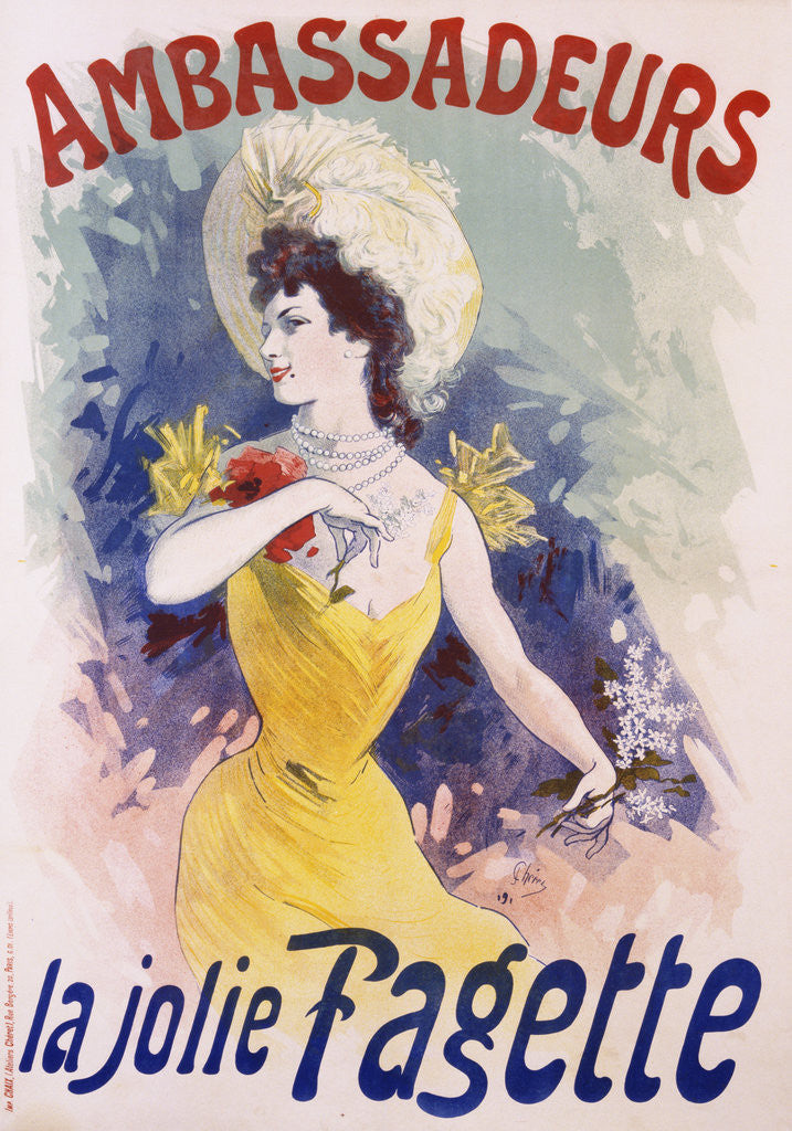 Detail of Ambassadeurs: La Jolie Fagette Poster by Jules Cheret