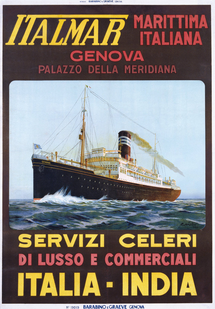 Detail of Italmar Marittima Italiana Poster by Anonymous