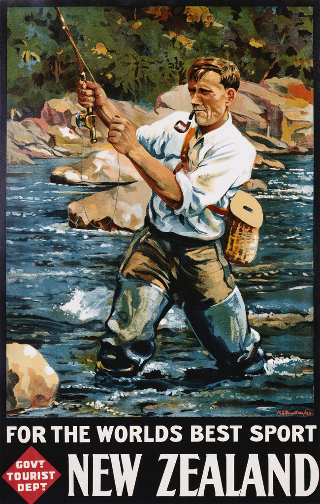 Detail of For the World's Best Sport, New Zealand Poster by M.A. Poulton