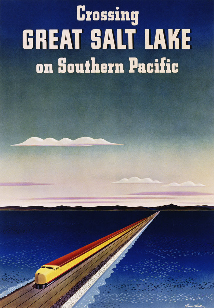 Detail of Crossing Great Salt Lake on Southern Pacific by Haines Hall