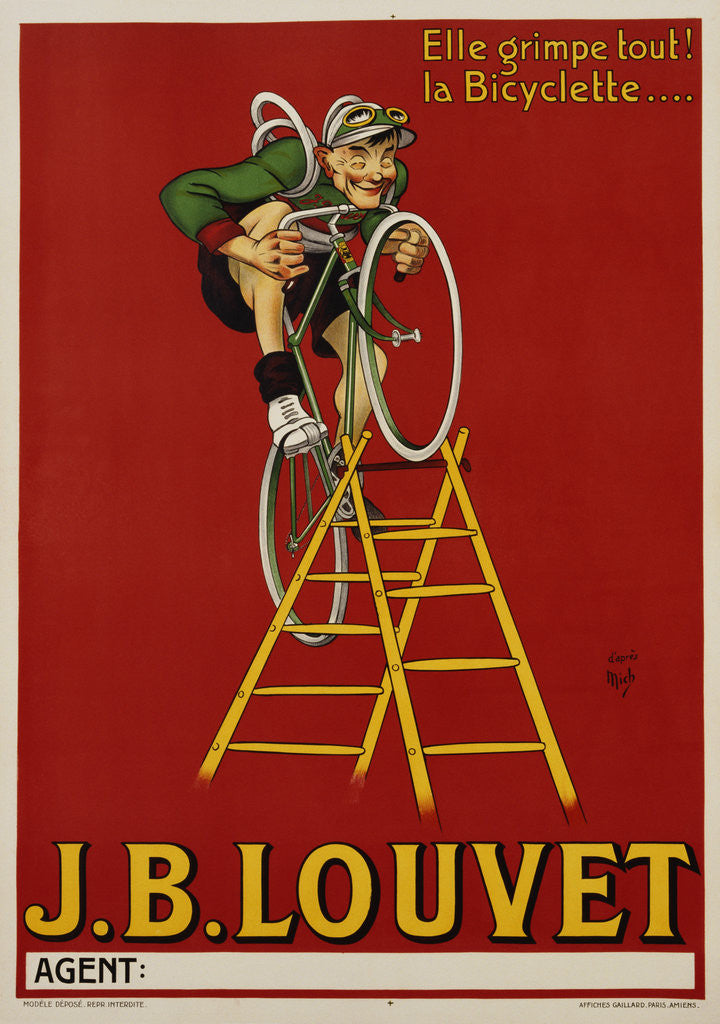 Detail of J.B. Louvet Bicycles Poster by D'Apres Mich
