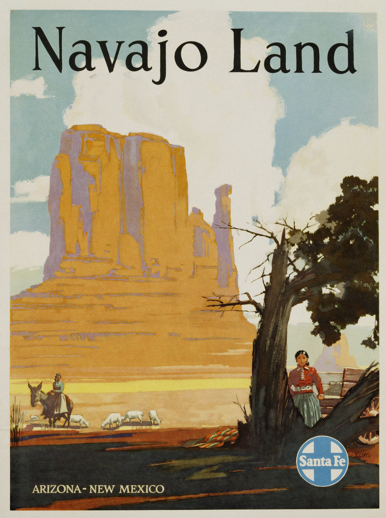 Detail of Navajo Land Santa Fe Railway Poster by Anonymous