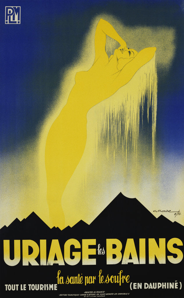 Detail of Uriage les Bains Hot Spings Poster by Gaston Gorde