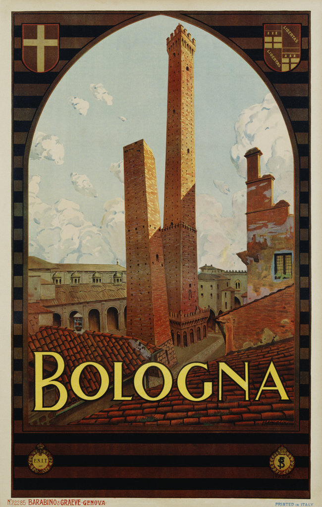 Detail of Bologna Travel Poster by Tremalor