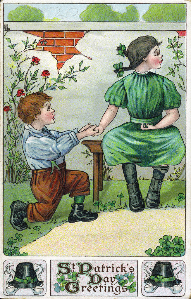 Detail of St. Patrick's Day Greetings Greeting Card by Anonymous