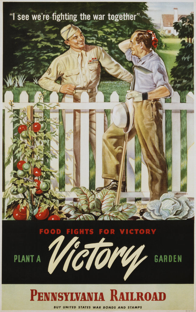 Detail of Food Fights for Victory, Plant a Victory Garden Poster by Anonymous