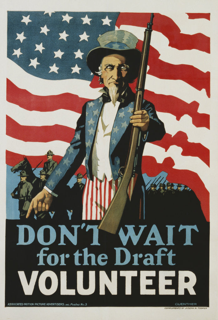 Detail of Don't Wait for the Draft, Volunteer Recruitment Poster by Anonymous