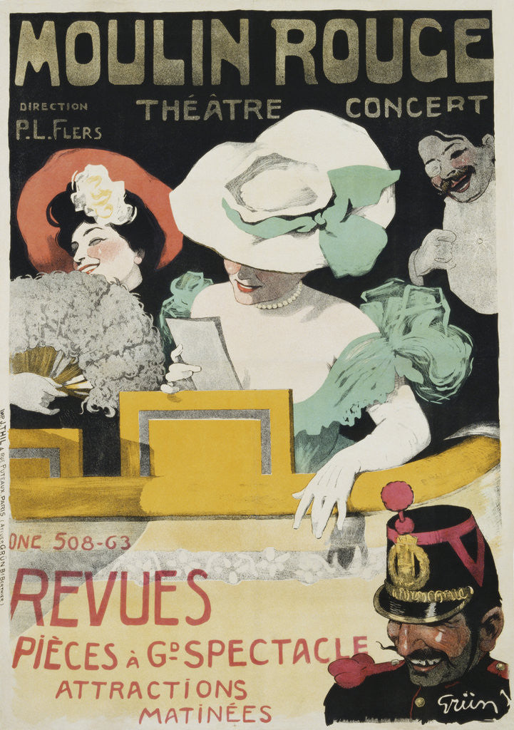 Detail of Moulin Rouge Poster by Jules Alexandre Grun