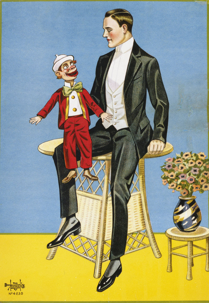Detail of Late 19th Century Poster of Ventriloquist and Dummy by Anonymous