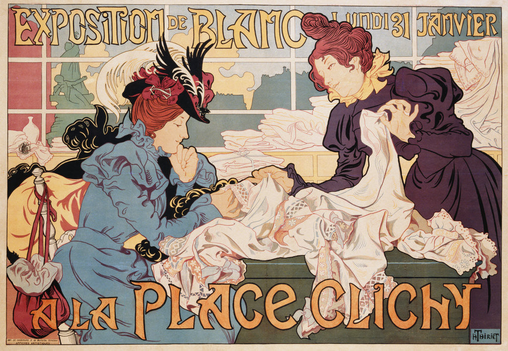 Detail of Exposition de Blanc a la Place Clichy Poster by Henri Thiriet