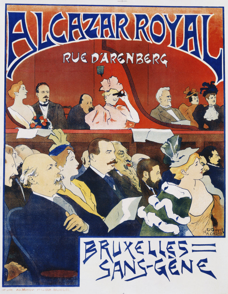 Detail of Alcazar Royal/Bruxelles Sans-Gene Poster by Adolphe Crespin and Edouard Duyck by Anonymous