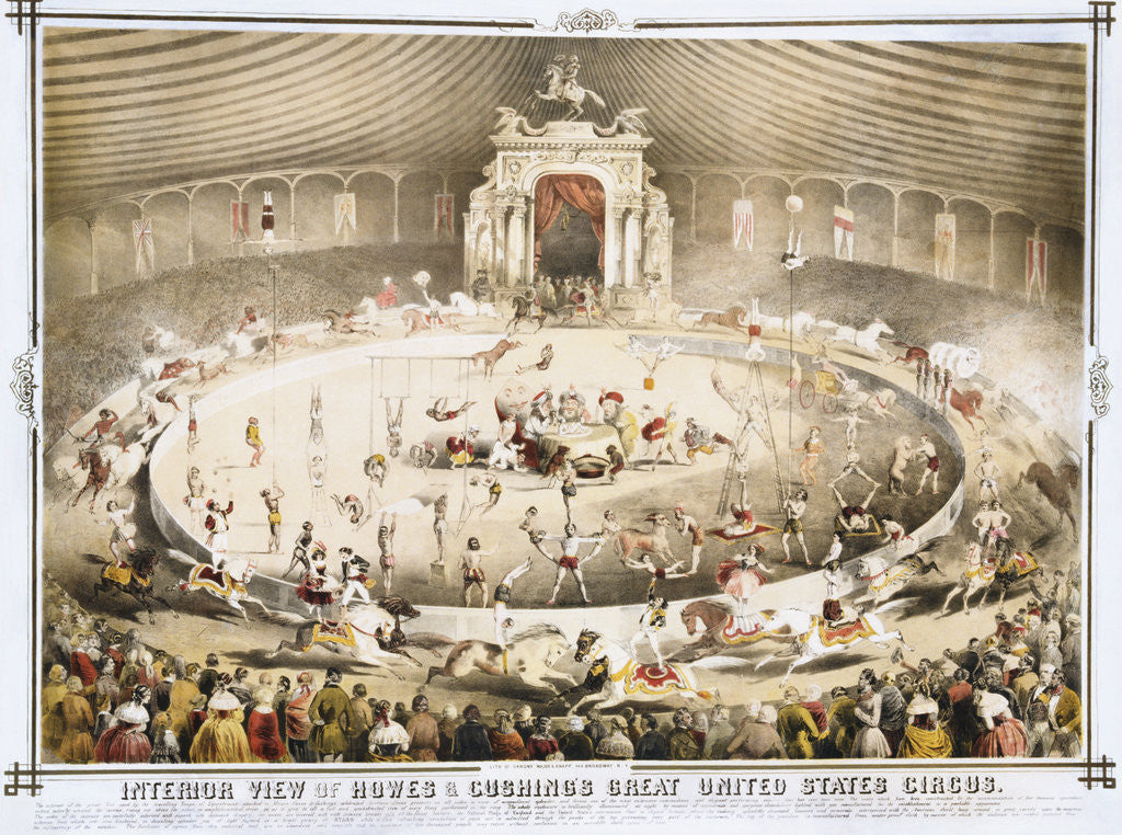 Detail of Interior View of Howes & Cushing's Great United States Circus Poster by Anonymous