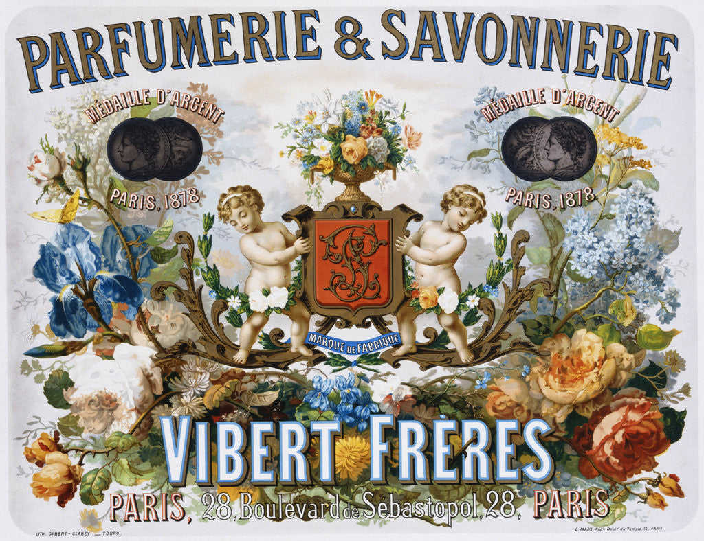 Detail of Parfumerie & Savonnerie - Vibert Freres Poster by L. Marx
