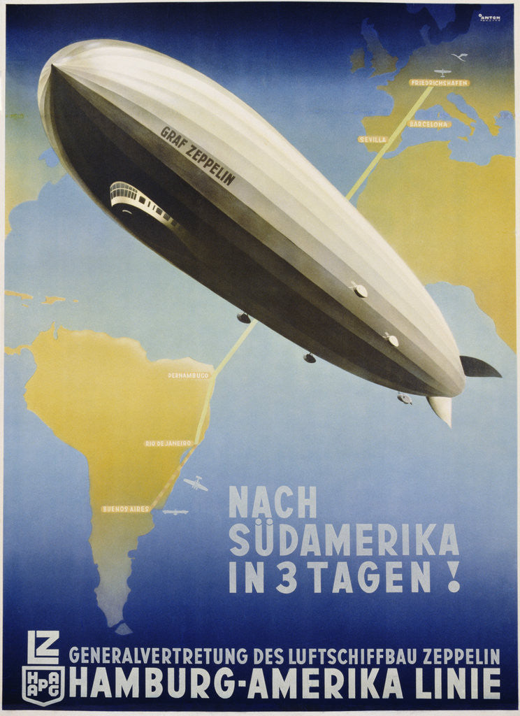 Detail of Nach Sudamerika in 3 Tagen! Poster by Ottomar Anton