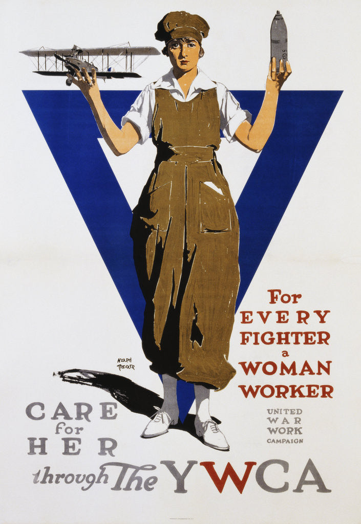 Detail of For Every Fighter a Woman Worker War Effort Poster by Adolph Triedler