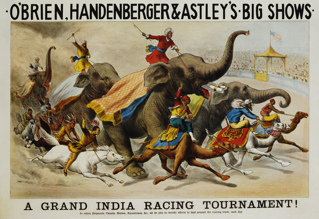 Detail of Poster Advertisement for O'Brien, Handenberger & Astley's Big Shows by Anonymous