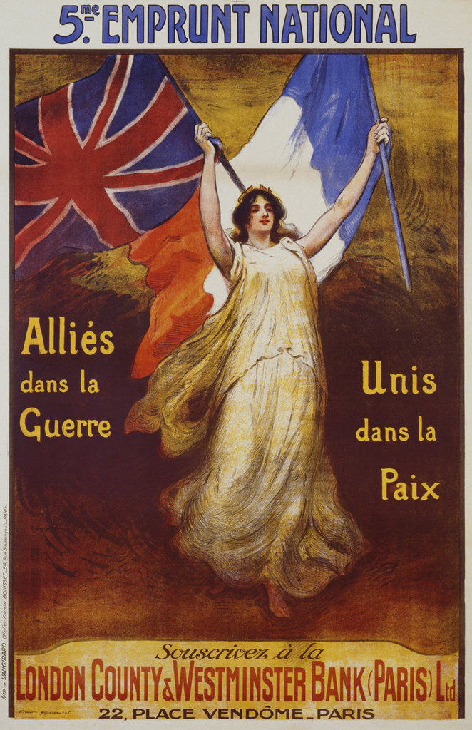 Detail of Allies Dans La Guerre Poster by Firmin Bouisset
