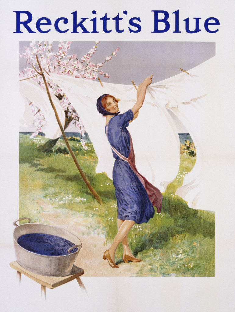 Detail of Reckitt's Blue Dye Advertisement Poster by Anonymous