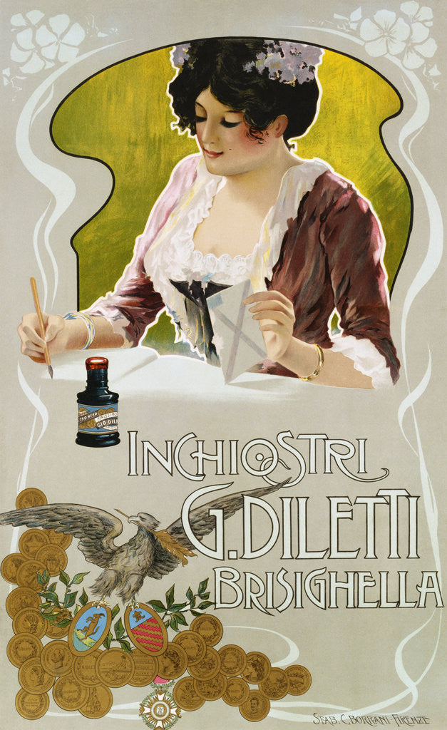 Detail of Inchiostri G. Diletti Brisighella Writing Ink Poster by Anonymous