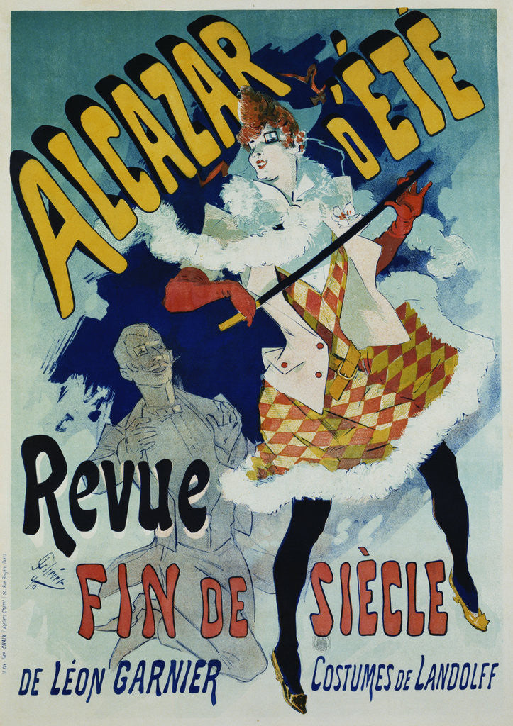 Detail of Alcazar d'Ete - Revue Fin de Siecle Cabaret Poster by Jules Cheret