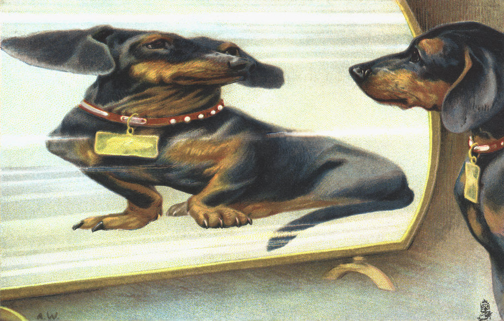 Detail of The Magic Mirror Postcard by Anonymous