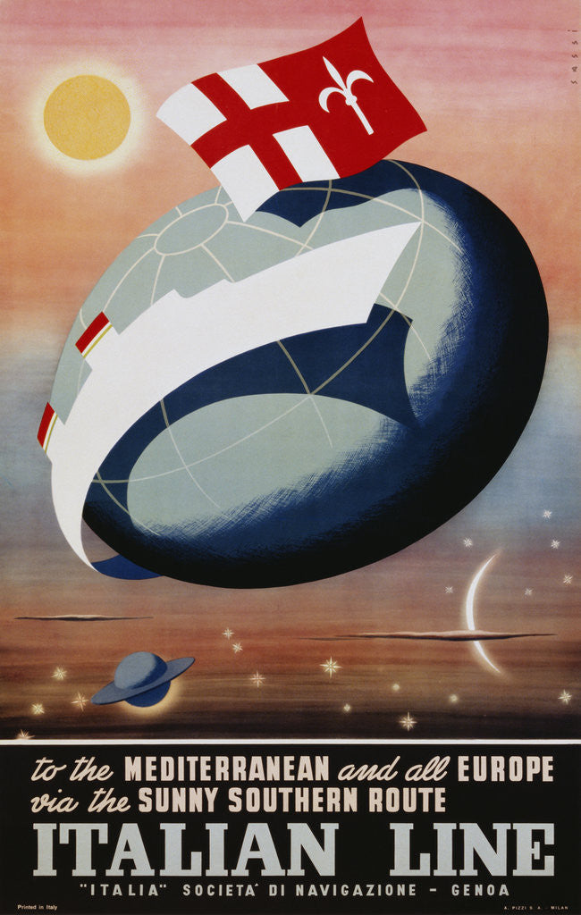 Detail of Italian Line Poster by Alda Sassi