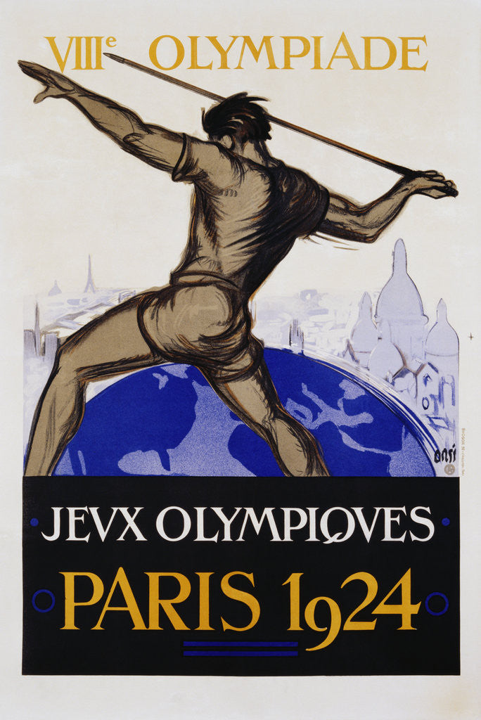 Detail of Jeux Olympiques, Paris 1924 Poster by Orsi
