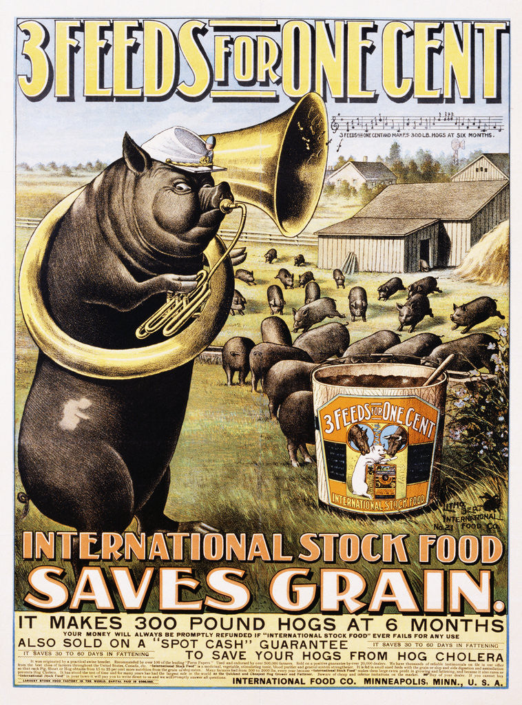 Detail of 3 Feeds for One Cent Poster by Anonymous