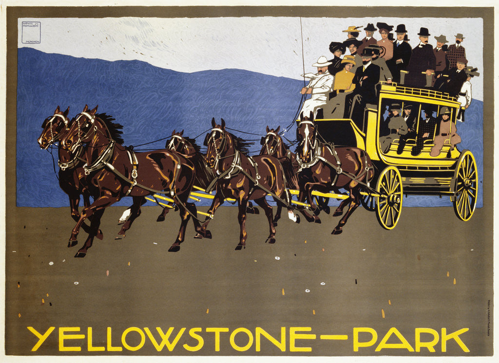 Detail of Yellowstone-Park Poster by Ludwig Hohlwein