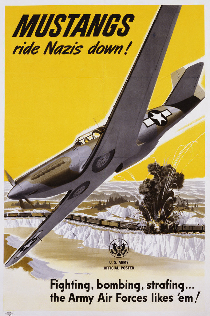 Detail of Mustangs Ride Nazis Down! Poster by Anonymous