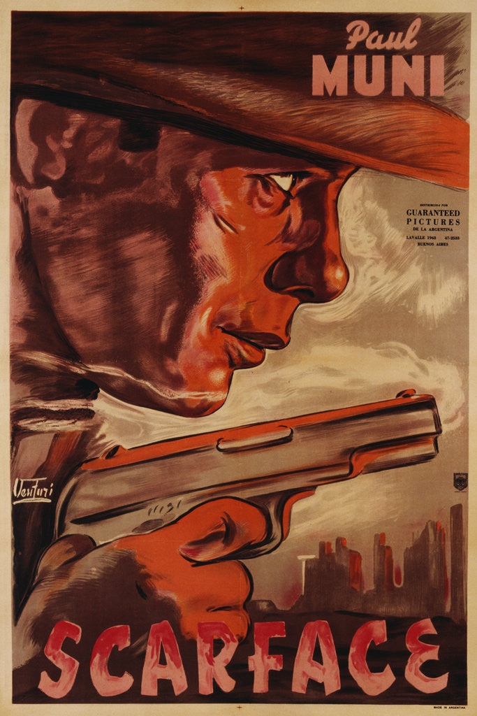 Detail of Scarface Movie Poster by Osvaldo Venturi