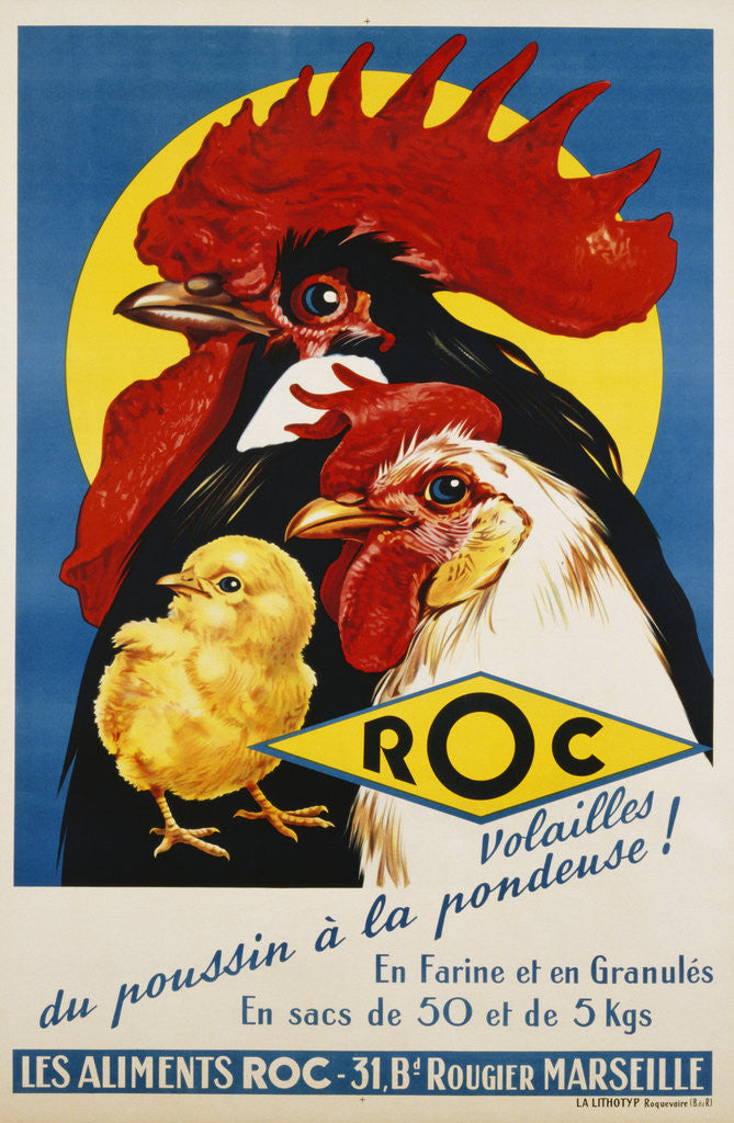 Detail of ROC Les Aliments Chicken Feed Poster by Anonymous