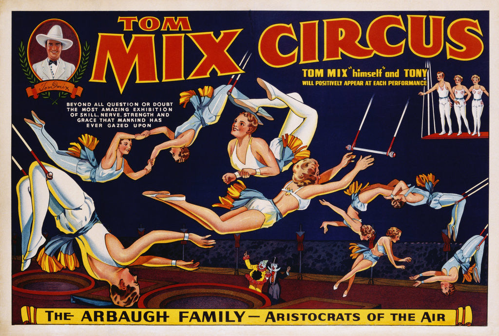 Detail of Tom Mix Circus Poster by Anonymous