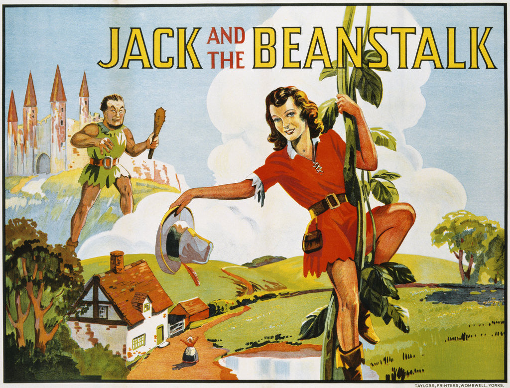 Detail of Jack and the Beanstalk Color Print by Anonymous