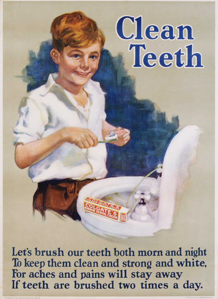 Detail of Clean Teeth Toothpaste Poster by Anonymous