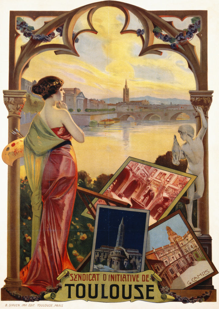 Detail of Syndicat d'Initiative de Toulouse Poster by Gaspar Camps